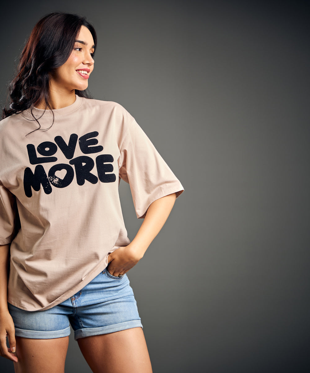 Love More Beige T-Shirt