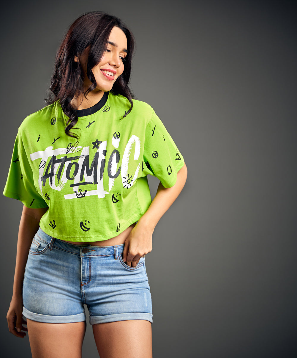 Atomic Green Cropped T-Shirt