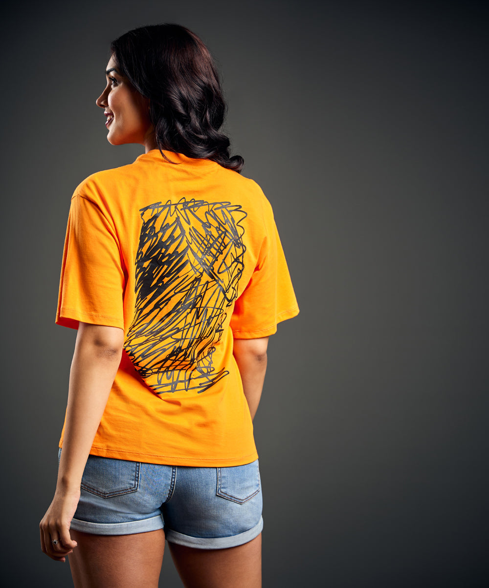 Black Mix Line Orange T-Shirt