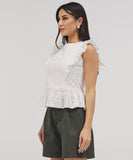 Side Detailed Petite Peplum Top