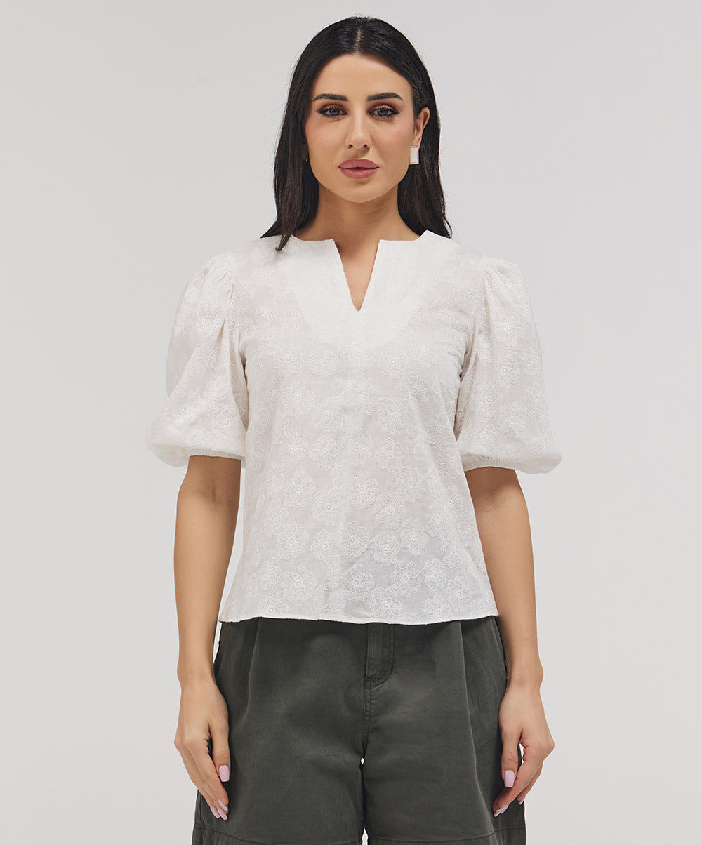 Three Quarter Sleeve Cutlon Top