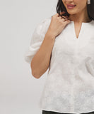 Three Quarter Sleeve Cutlon Top