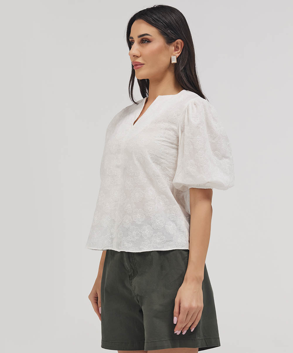 Three Quarter Sleeve Cutlon Top