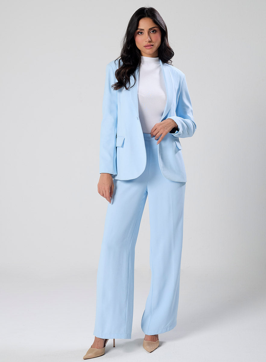 Over Sized Formal Blazer- Sky Blue