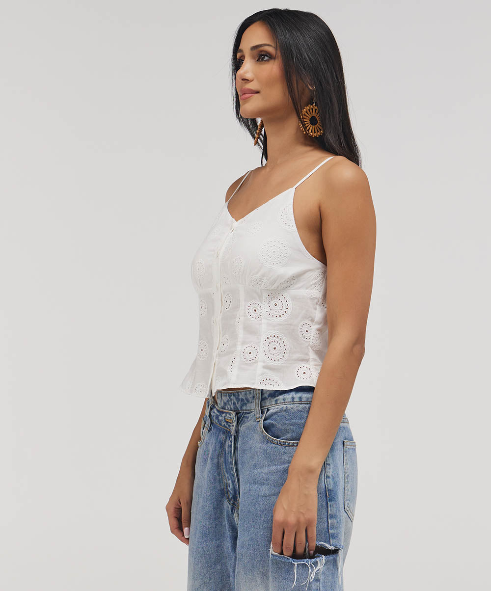 Front Buttoned Delicate Top