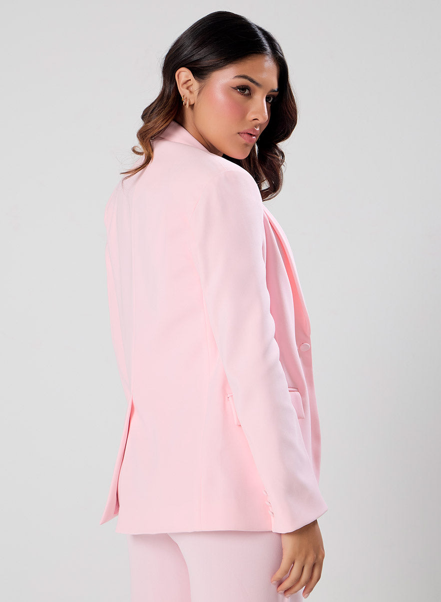Over Sized Formal Blazer- Pastel Pink
