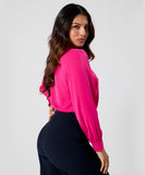 Neck Pleated Chiffon Top