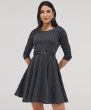 Scoop Neck Gingham Skater Dress