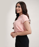 Petal Sleeve Chiffon Neck Pleated Top