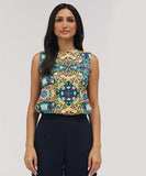 Sleeveless  Printed Chiffon Top