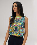 Sleeveless  Printed Chiffon Top