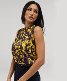 Sleeveless Abstract Printed Chiffon Top