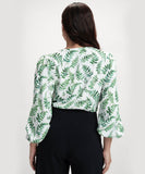 Vneck Printed Long Sleeve Top
