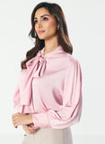 Pearl Line Attached Crepe Chiffon Top