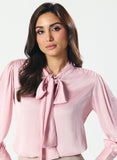 Pearl Line Attached Crepe Chiffon Top