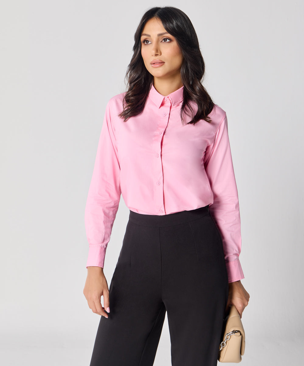 Formal Cotton Baby Pink Shirt