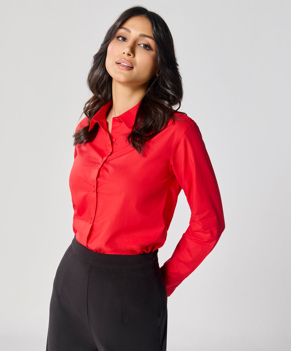 Formal Cotton Red Shirt