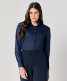 Formal Cotton Navy Blue Shirt