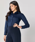 Formal Cotton Navy Blue Shirt