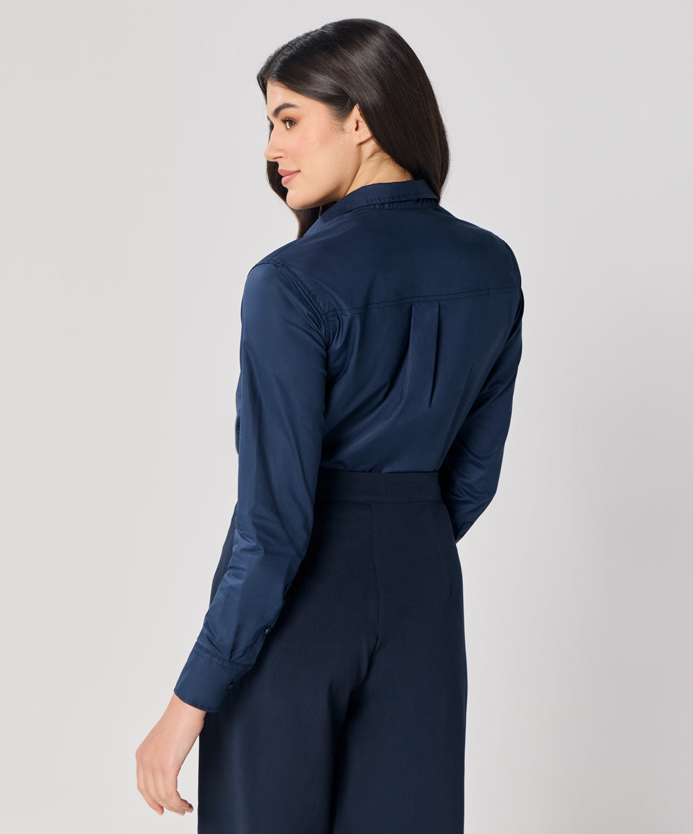 Formal Cotton Navy Blue Shirt