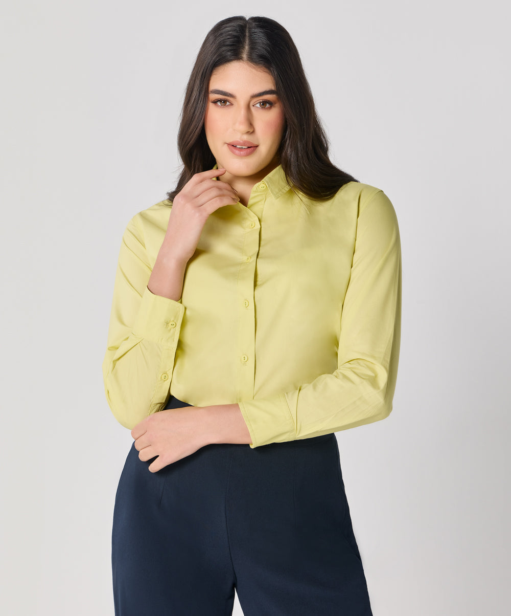 Formal Cotton Yellow Shirt