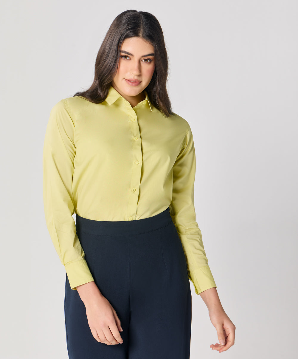 Formal Cotton Yellow Shirt