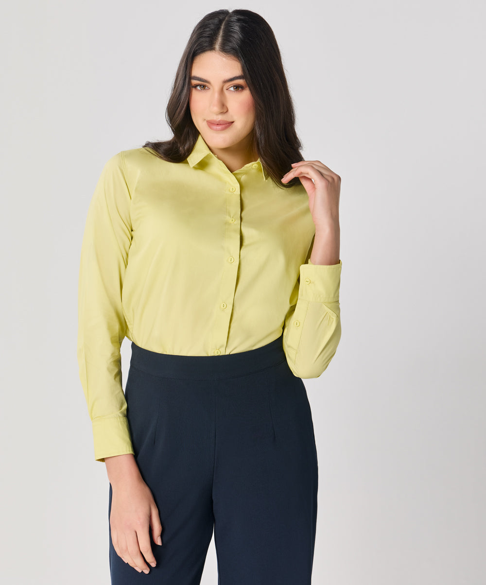 Formal Cotton Yellow Shirt