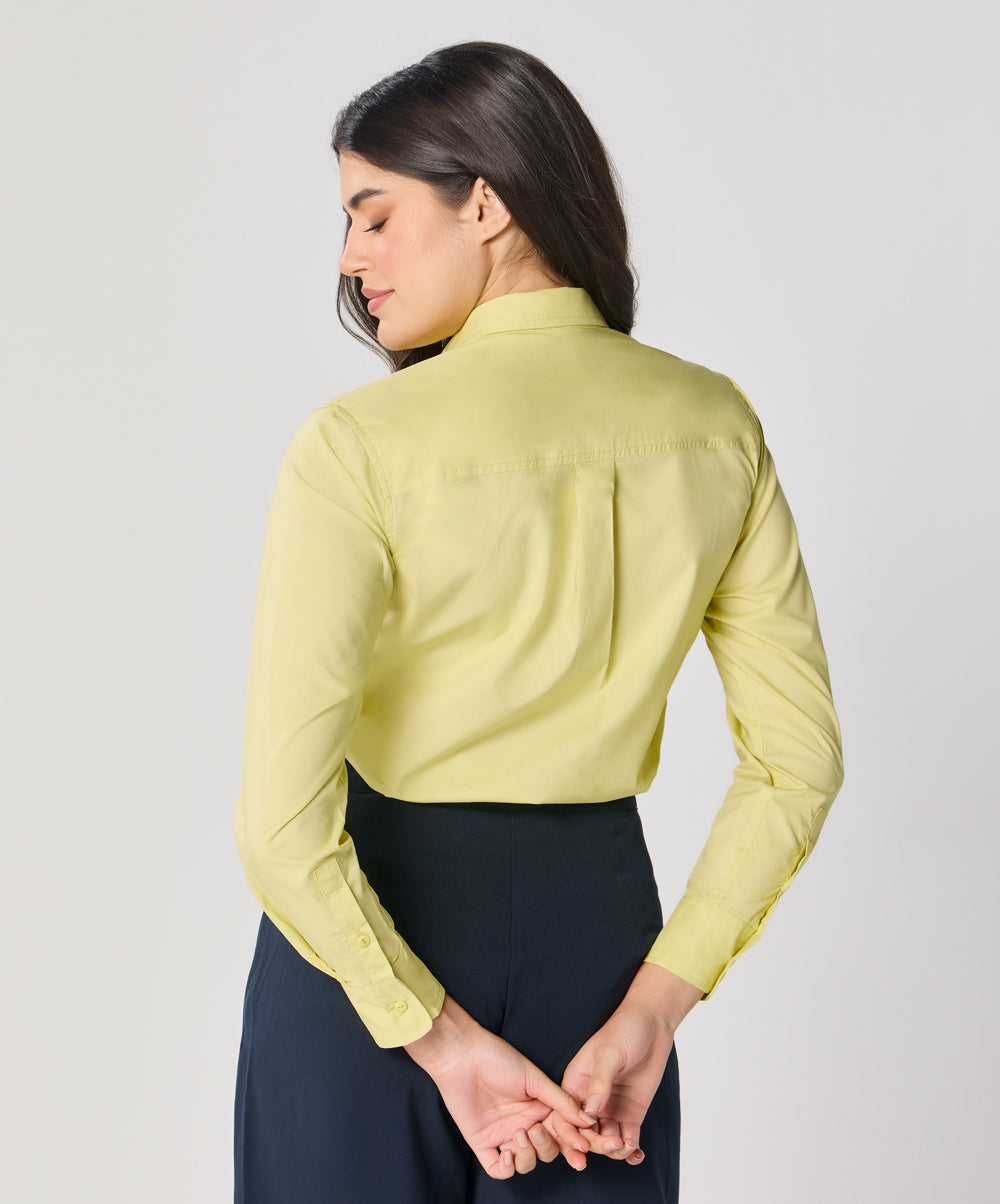 Formal Cotton Yellow Shirt