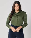 Formal Cotton Dark Green Shirt