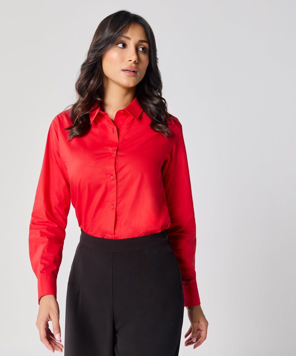 Formal Cotton Red Shirt