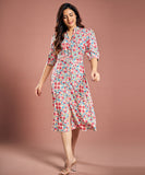 Printed Half Sleeve Aline Chiffon Dress