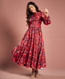 Floral Print Lantern Sleeve Dress