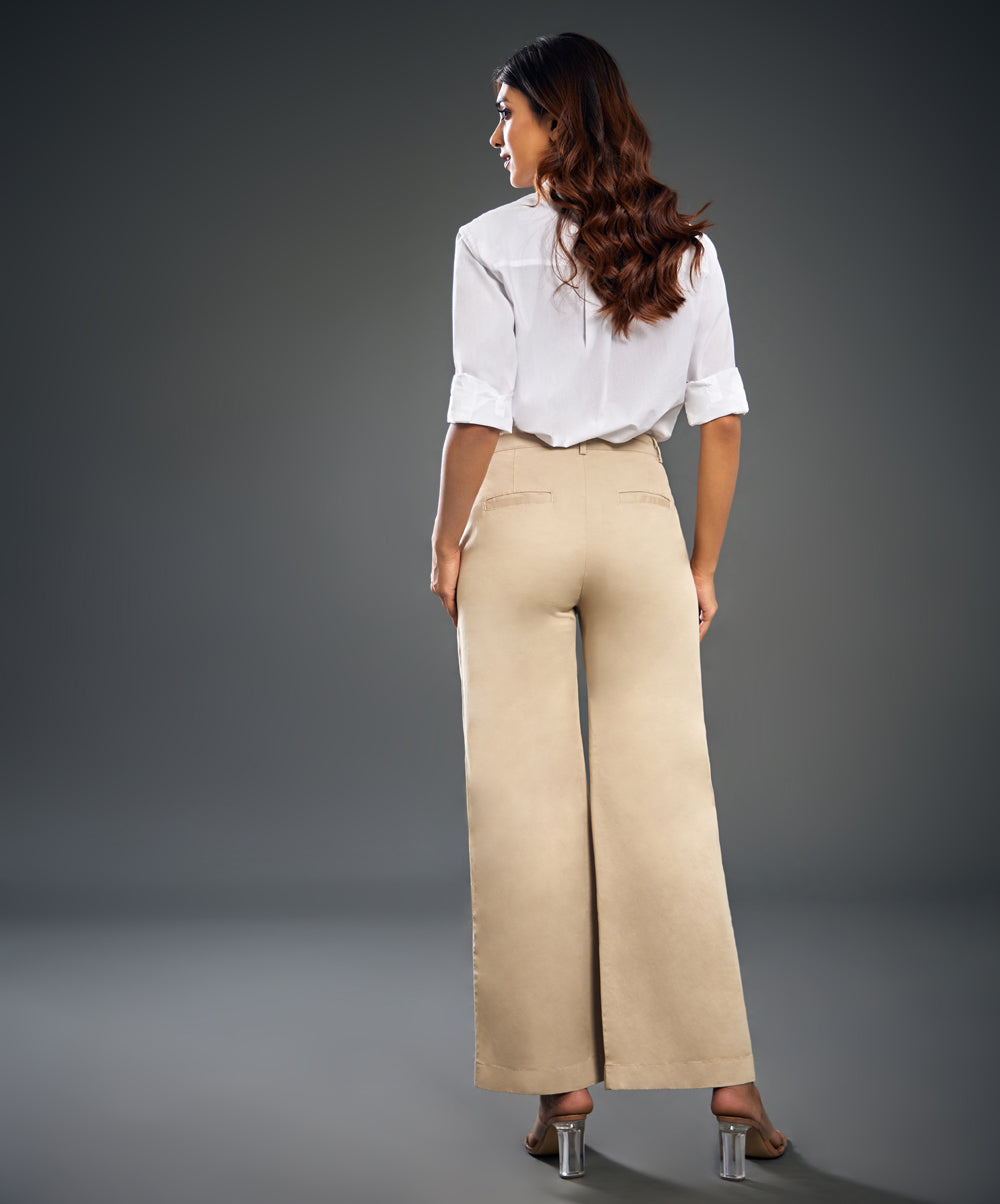 Beige Twill Formal Pant