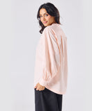 Mandarin  Collar Cotton Oversized Shirt- Light Pink