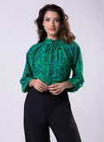 Front Frilled Long Sleeve Top

