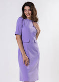 Round Neck Shift Dress With Flaps-Lavendra