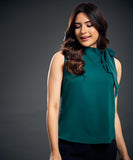 Neck Tie Chiffon Sleeveless Top-Green