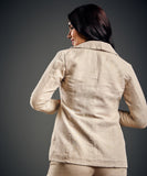 Linen Basic Formal Beige Jacket