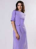 Round Neck Shift Dress With Flaps-Lavendra