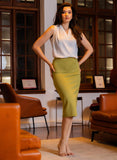 Body Con Ponte Skirt - Light Green
