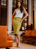 Body Con Ponte Skirt - Light Green
