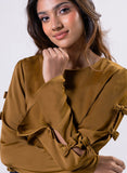 Split Sleeve With Bow Chiffon Top