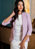 Basic Lapel Collared Blazer - Lavendar