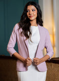Basic Lapel Collared Blazer - Lavendar