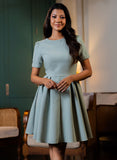 Pleated Short Sleeve Dress With A Belt