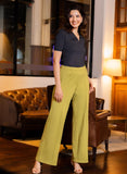 Flared Ponte Trouser - Green