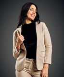 Linen Basic Formal Beige Jacket