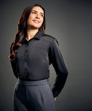 Work Wear Satin Black blouse