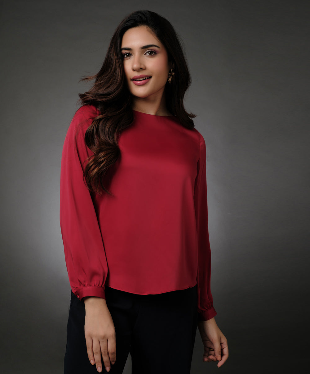 Long Sleeve Red Top