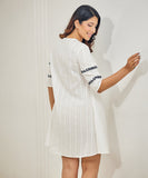 embroidered cotton mini dress